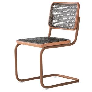Thonet - S 32 V chaise, bois de rose / chêne teinté / canna…