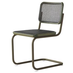 Thonet - S 32 V chaise, vert sauge / chêne teinté / cannage…