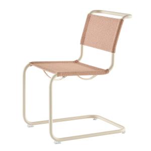 Thonet - S 33 V chaise, blanc perle / lotus (tissu Rohi Cen…