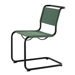 Thonet - S 33 V chaise, noir profond / malachite (tissu Roh…