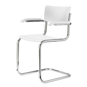 Thonet - S 43 F Chaise, chrome / hêtre lasuré blanc (TP 200…