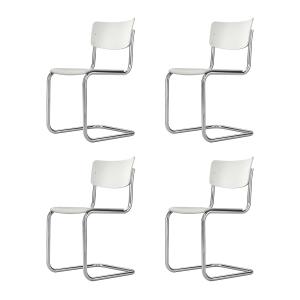 Thonet - S 43 Chaise cantilever, chrome / blanc lasuré TP 2…