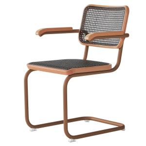 Thonet - S 64 V Fauteuil, bois de rose / chêne teinté / can…