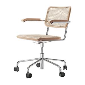 Thonet - S 64 VDR Fauteuil pivotant, chrome / hêtre naturel…