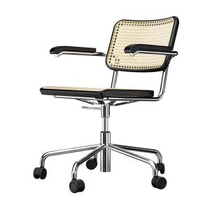 Thonet - S 64 VDR Chaise pivotante, chrome / hêtre teinté n…