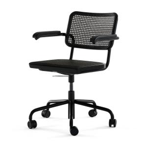 Thonet - S 64 VDR Fauteuil pivotant, chrome / hêtre teinté…