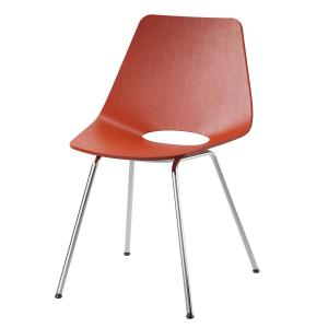 Thonet - S 661 Chaise, chrome / hêtre rouille