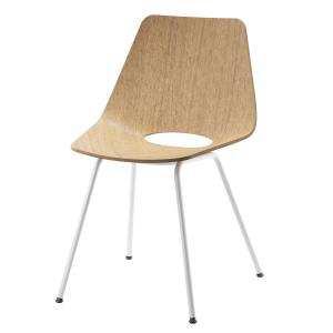 Thonet - S 661 Chaise, acier blanc / chêne
