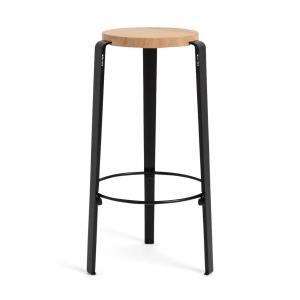 TipToe - Tabouret de bar BIG LOU, chêne / noir graphite