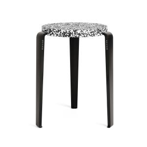 TipToe - LOU Tabouret Macchiato, plastique recyclé / noir g…