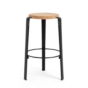 TipToe - Tabouret de bar MI LOU, chêne / noir graphite