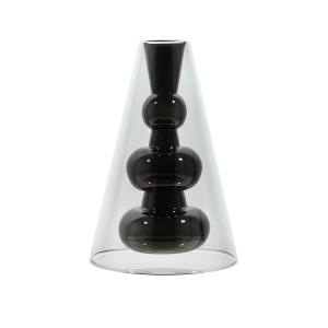 Tom Dixon - Bump Vase Cone, gris / noir