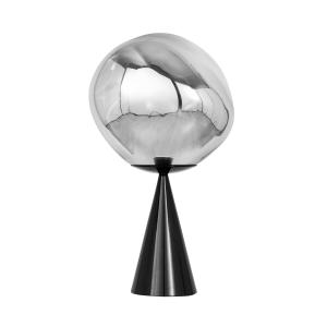 Tom Dixon - Melt Cone Fat LED lampe de table, argent / noir