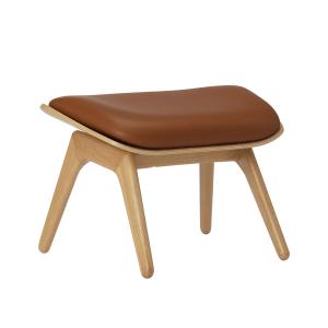 UMAGE - The Reader Ottoman, chêne naturel / aspect cuir cog…