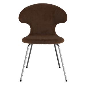 UMAGE - Time Flies Chaise, piètement chromé, Teddy brun / T…