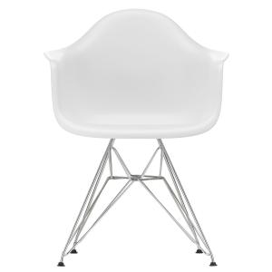 Vitra - Eames Plastic Armchair DAR RE, chromé / blanc coton…