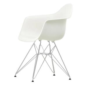 Vitra - Eames Plastic Armchair DAR, chromé / blanc (patins…