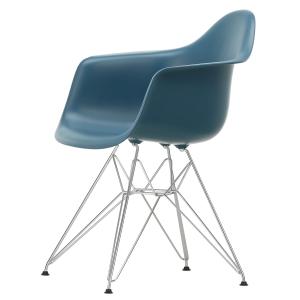 Vitra - Eames Plastic Armchair DAR RE, chromé / bleu mer (p…