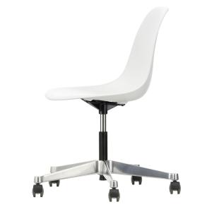 Vitra - Eames Plastic Side Chair PSCC, poli / blanc, roulet…