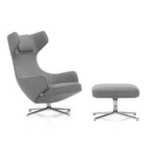 Vitra - Grand Repos Fauteuil et Ottoman, Cosy 2 gris clair…