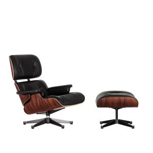 Vitra - Lounge Chair & Ottoman, poli / côtés noirs, palissa…