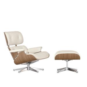 Vitra - Lounge Chair & Ottoman, poli, noyer blanc pigmenté,…