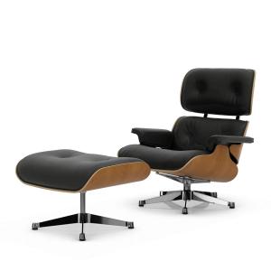 Vitra - Lounge Chair & Ottoman, poli, cerisier naturel, cui…