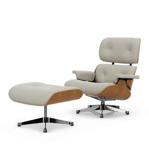 Vitra - Lounge Chair & Ottoman, poli, cerisier naturel, cui…