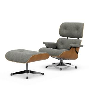 Vitra - Lounge Chair & Ottoman, poli, cerisier naturel, Nub…