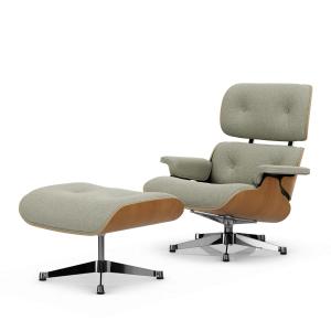 Vitra - Lounge Chair & Ottoman, poli, cerisier naturel, Nub…