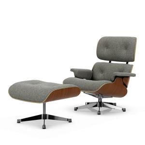 Vitra - Lounge Chair & Ottoman, poli, noyer naturel, Nubia,…