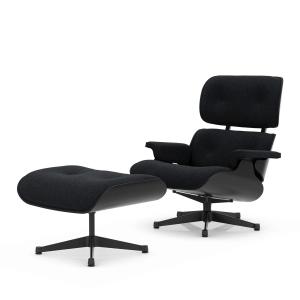 Vitra - Lounge Chair & Ottoman, noir, châtaignier noir, nub…