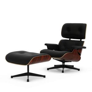 Vitra - Lounge Chair & Ottoman, noir / poli, palissandre de…