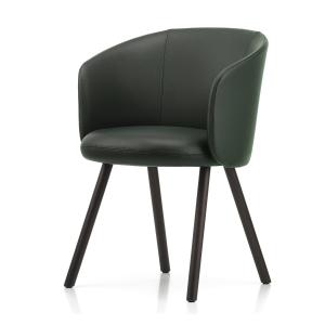 Vitra - Mikado fauteuil, chêne foncé / jade (cuir Premium F…