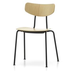 Vitra - Moca Chaise, chêne naturel / noir, patins en feutre