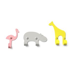 vonbox - Crochet mural Zoo, savane (lot de 3)