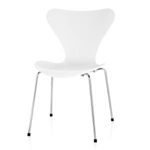 Fritz Hansen - Série 7 chaise, chrome / frêne laqué blanc