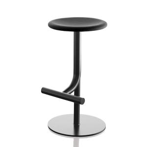 Magis - Tabouret Tibu, acier noir / PU noir (1764 C)