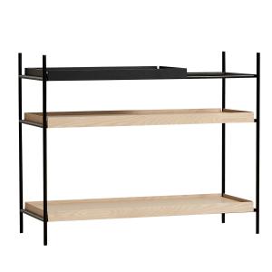 Woud - Tray Shelf bas, chêne / noir (configuration 3)