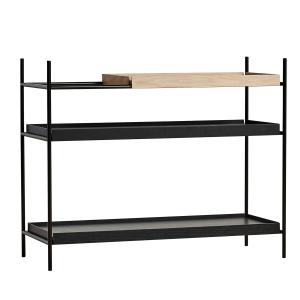 Woud - Tray Shelf bas, chêne / noir (configuration 4)