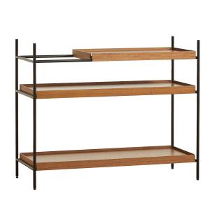 Woud - Tray Shelf bas, noyer / noir (configuration 1)