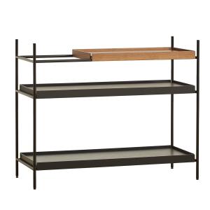 Woud - Tray Shelf bas, noyer / noir (configuration 3)