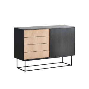 Woud - Virka Sideboard haut, chêne noir / savonné