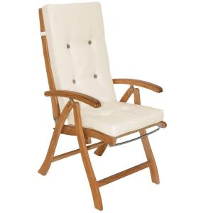 6x Coussin pour chaise à dossier haut crème 100% Polyester