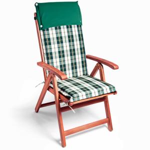 6x Coussin pour chaise Vanamo vert/blanc avec appuie-tête
