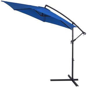 Parasol bleu à~ 330 cm en aluminium protection UV