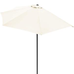 Demi-parasol crème 2,7m avec manivelle pour balcon