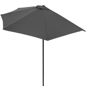 Demi-parasol anthracite 2,7m avec manivelle pour balcon