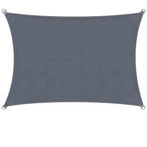 Voile d'ombrage Auvent PEHD Rectangulaire 2x4m Anthracite