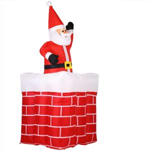 Père Noël cheminée gonflable lumineux 178cm